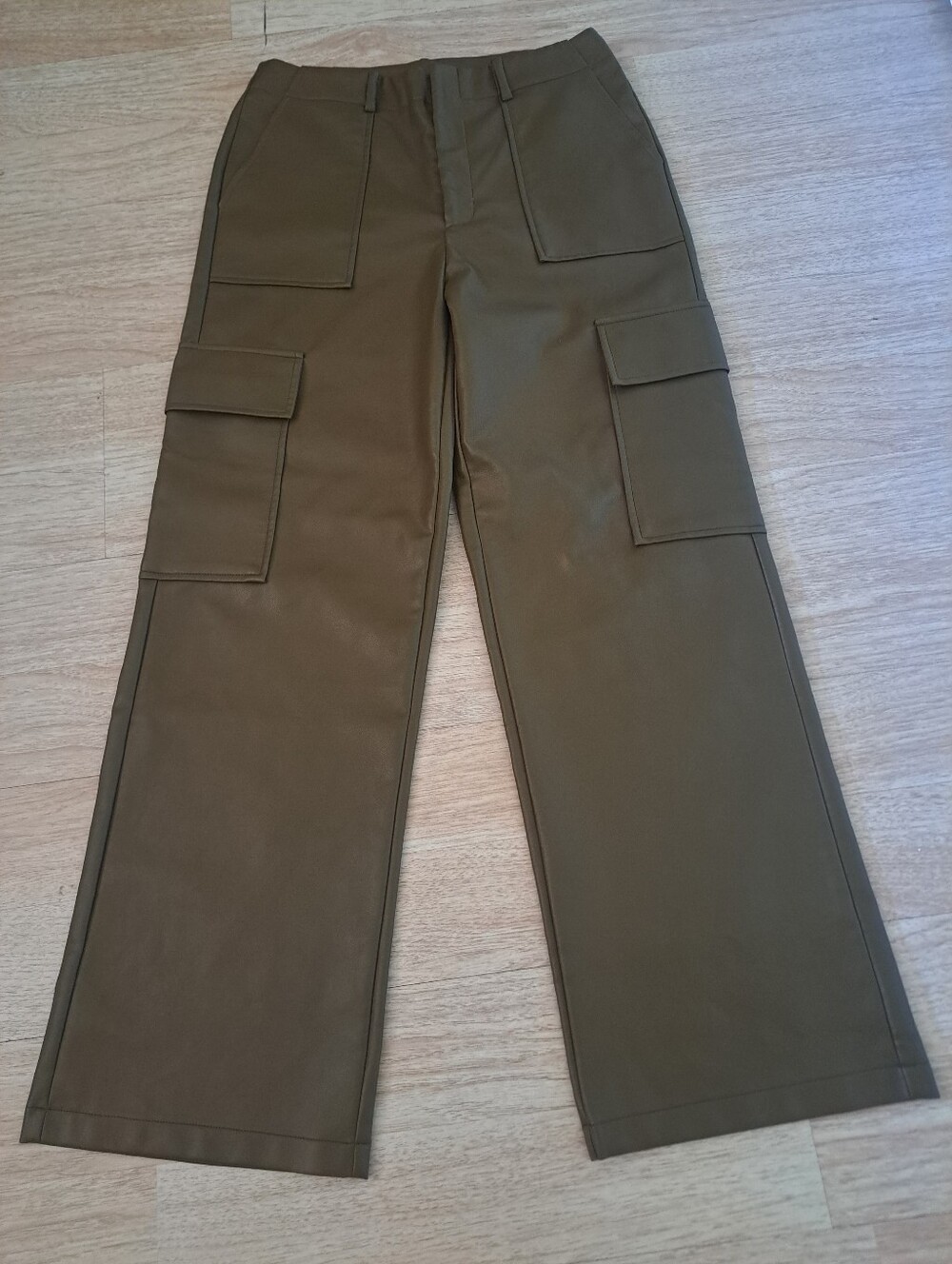 WAYF women  Olive Cargo Pants - Wide Leg Utility Style